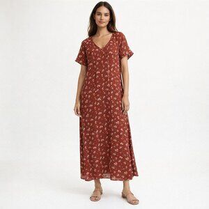 Lucky Brand Flutter Sleeve Midi Dress Size XL NWT Tie Back